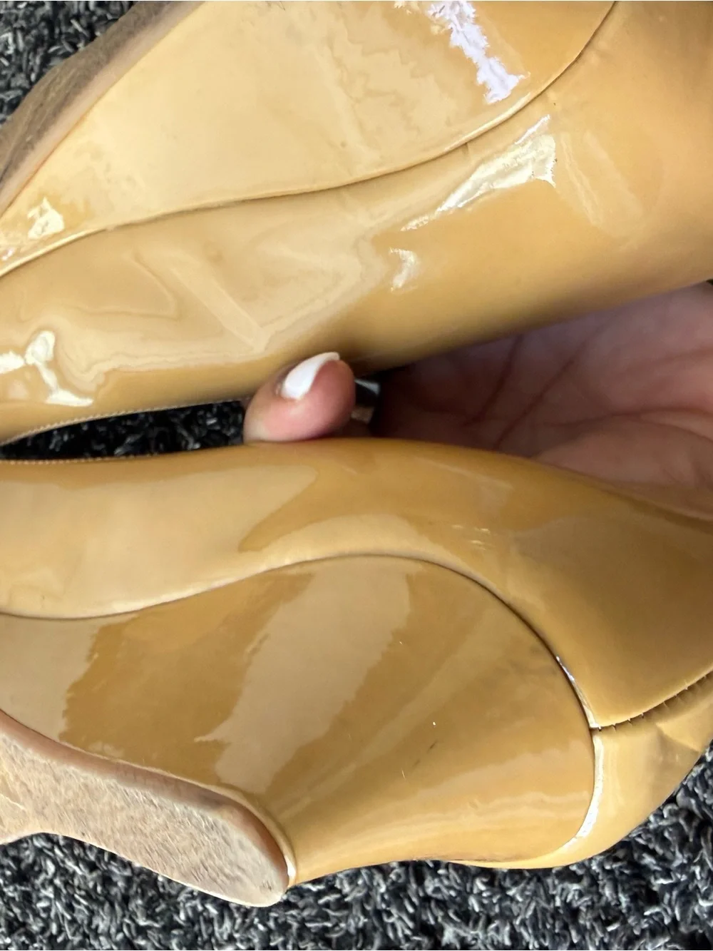 kate spade Patent Leather Ballet Flats in Tan/Mustard